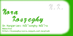 nora koszeghy business card